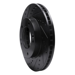 Kia Sorento Brake Rotor (1) - Front Left - R1 Concepts - Drilled & Slotted - Black - `03-`06